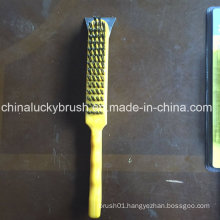 Yellow Colour Plastic Handle Steel Wire Polishing Brush (YY-512)